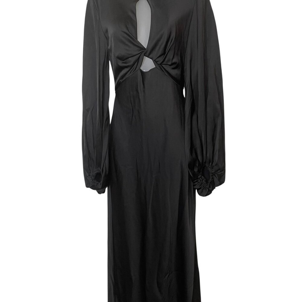 Significant Other Demi Backless Long Sleeve Gown Black Size 4 - Picture 5 of 8